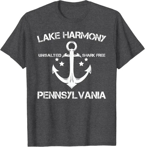 Vista 35 de Playera divertida de Lago Harmony Pennsylvania para acampada o pesca Negro
