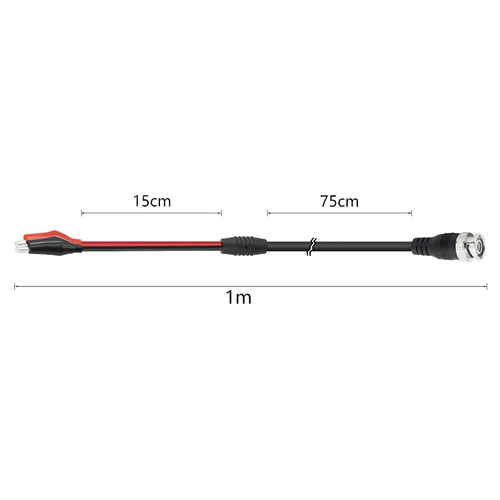 Vista 5 de YACSEJAO Cable de prueba de clip de cocodrilo doble BNC de 1M/3.3FT, BNC Q9 a cable de prueba de clip de cocodrilo doble conductores de sonda
