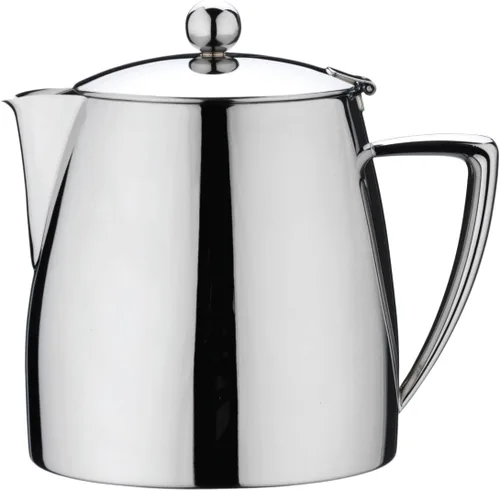 Vista 3 de Café Stal DT-017 Art Deco 18/10 - Tetera pulida con espejo de acero inoxidable, 17 onzas, color plateado