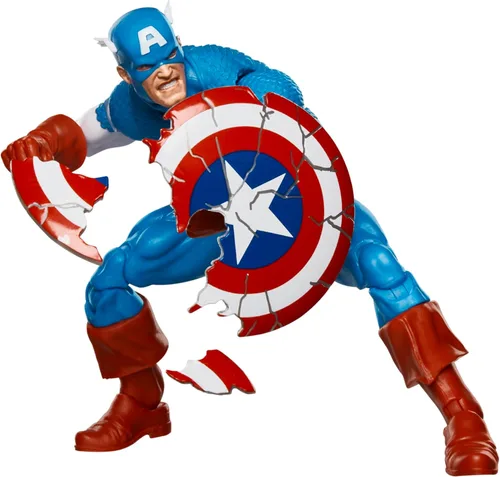 Vista 4 de Marvel Legends Series Capitán América, Avengers Retro Marvel Comics Secret Wars Figura de acción coleccionable de 6 pulgadas con escudo
