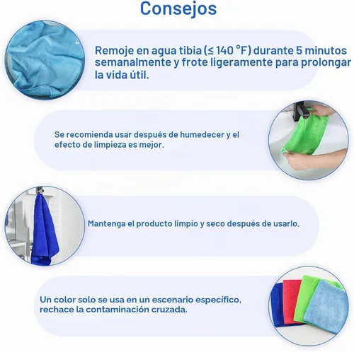 Vista 8 de 12 paños de limpieza de microfibra de alta calidad, altamente absorbentes, suministros de limpieza para el hogar, para toallas de cocina, paños