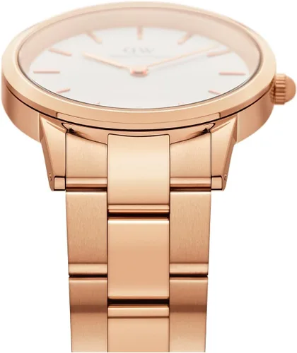 Vista 6 de Daniel Wellington Iconic Link Reloj pulsera de eslabones de oro rosa o plata