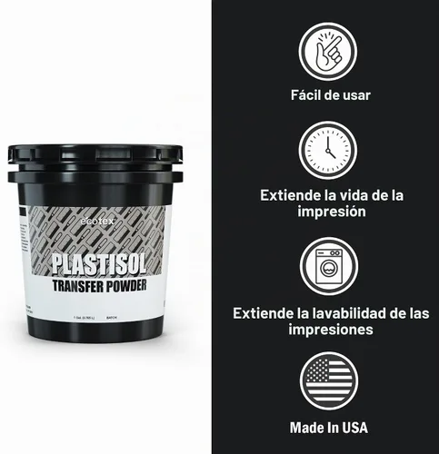 Vista 2 de Ecotex® Plastisol Transfer Powder Serigrafía (1 LB) – Polvo de unión a tinta de transferencia de calor, prolonga la vida útil de la serigrafía