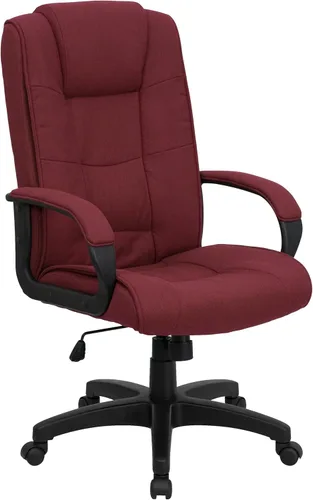 Vista 8 de Flash Furniture Jessica - Silla de oficina giratoria ejecutiva de tela negra con brazos Giratorio de 360°, altura ajustable, grado comercial