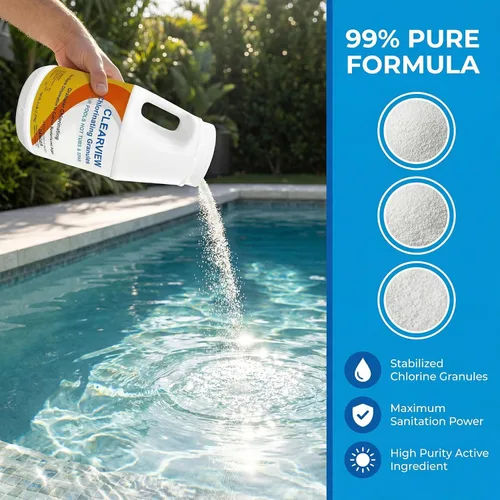 Vista 3 de ClearView Gránulos de cloro sin calcio para piscinas, spas y jacuzzis