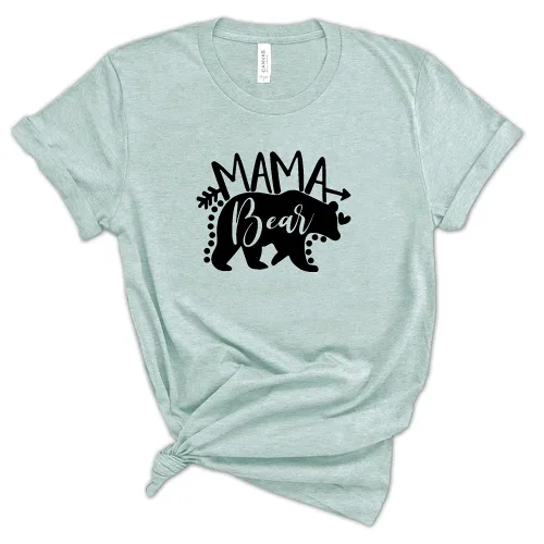 Vista 3 de Mama Bear Boho TShirt (3XL, Heather Peach)