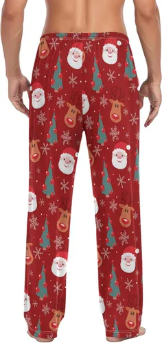 Vista 5 de Aslsiy Pantalones de pijama navideños para hombre de Candy Cane