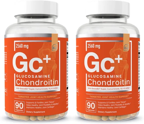 Vista 7 de Essential Elements Glucosamina Condroitina MSM Boswellia Serrata Suplemento de ácido hialurónico Soporte Articular, Suplemento antioxidante