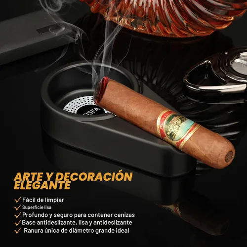 Vista 3 de TISFA Cenicero de cigarro ligero portátil interior al aire libre bandeja de ceniza de cigarrillos