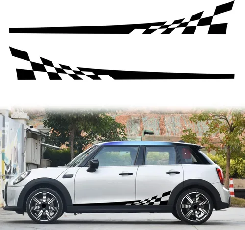 Vista 12 de 2 calcomanías universales de 78.7 pulgadas para la carrocería del lado del automóvil, calcomanías autoadhesivas para tira lateral, calcomanías