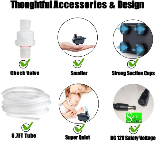 Vista 5 de Bomba de condensado pequeña con válvula de retención, bombas de agua sumergibles automáticas de 4.5 pies, bomba de drenaje con sensor de nivel, mini