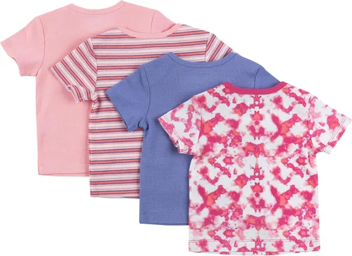 Vista 2 de Hanes Girls Baby T, Flexy Soft Stretch Shirt, Expandable Shoulder, 4-Pack