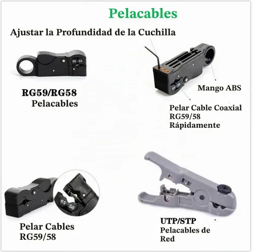 Vista 4 de Gaobige Kit de herramientas de red para Cat5 Cat5e Cat6, kit de crimpadora