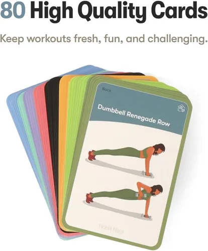 Vista 3 de Tarjetas de ejercicio con mancuernas Elevate: Baraja de cartas de la serie de entrenamiento en casa - Sistema integral de fitness para el hogar