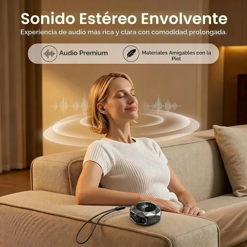 Vista 5 de Audífonos invisibles para dormir, los auriculares más pequeños para dormir de lado, cómodos para dormir de lado, de perfil bajo, micro pequeños
