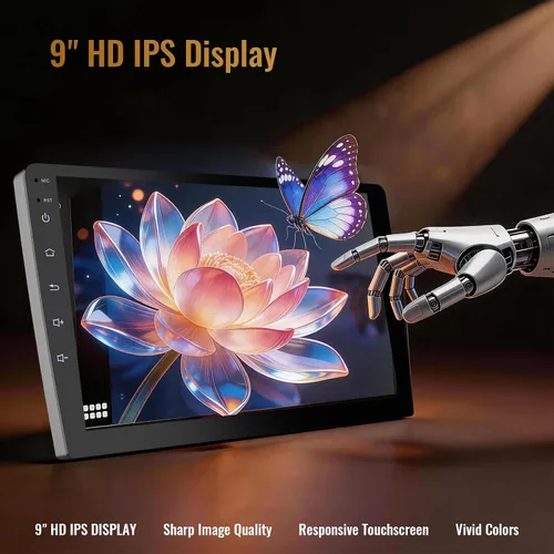 Vista 3 de Huadio - Estéreo universal de 9 pulgadas con Apple CarPlay inalámbrico y Android Auto, pantalla táctil Android 13, 2GB+64GB, pantalla CarPlay