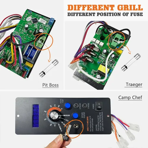 Vista 3 de Fusible de repuesto de 5A 250 V para parrillas de pellets Pit Boss, Traeger, Camp Chef, Green Mountain y Z Grill (10 unidades)