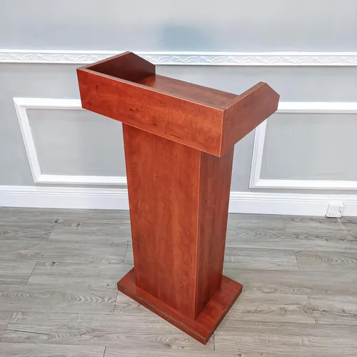 Vista 6 de FixtureDisplays 22 X 15 X 43" Podio Madera Deluxe Recepción Atril Debate Discurso Iglesia Púlpito Funeraria Casa Conferencia Hotel Hostess