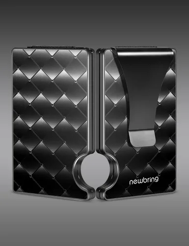 Vista 6 de NEW-BRING Cartera delgada para hombre, tarjetero de crédito con bloqueo RFID, Negro -, Minimalista