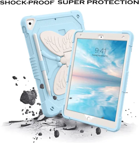 Vista 7 de YINLAI Funda para iPad de 9ª, 8ª y 7ª generación de 10.2 pulgadas, iPad Air de 3ª generación con soporte para lápiz y soporte para lápices