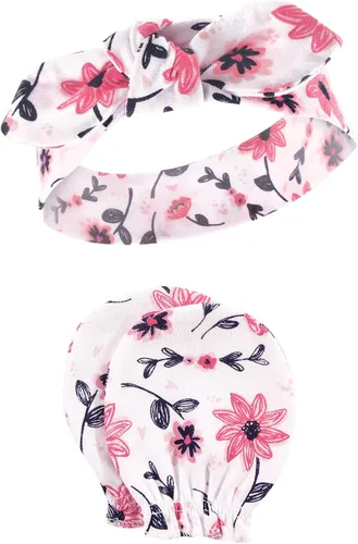 Vista 140 de Hudson Baby Conjunto de diadema de algodón y manoplas para rascar para bebé