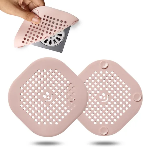 Vista 13 de Protector de silicona para cubrir drenaje de ducha, bañera, cocina, baño, recoge restos de cabello, paquete de 2, color negro