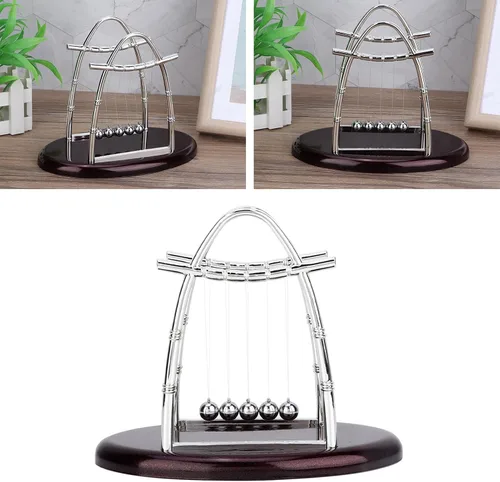 Vista 7 de Newtons - Péndulo de cuna, péndulo de bolas de equilibrio, juguetes de bola rodante sin parar para mejorar la belleza de tu dormitorio u oficina (L)