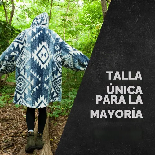 Vista 2 de Coleman Sudadera con Capucha de Manta Vestible de Gran Tamaño de Sherpa y Micro-Visón, Azul - Talla Única para la Mayoría Ultra suave, talla única