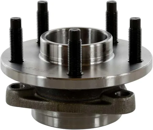 Vista 4 de 2 piezas de cubo de rueda y conjunto de cojinetes frontal pulido óxido protegido sin sensor ABS 5 lengüetas HB613239PR, fácil de instalar