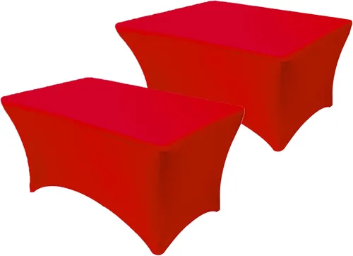 Vista 7 de Paquete de 2 manteles de mesa elásticos de elastano para mesas rectangulares de 4 pies, mantel ajustable de 48 pulgadas de largo x 30 pulgadas