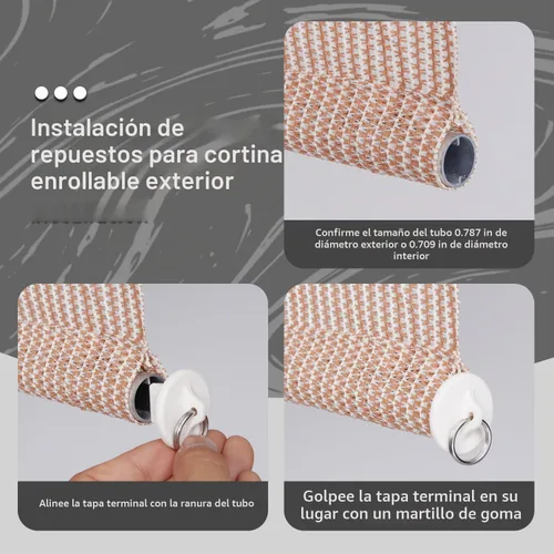 Vista 5 de Kit de tapa de extremo elástico para piezas de persiana enrollable Beige