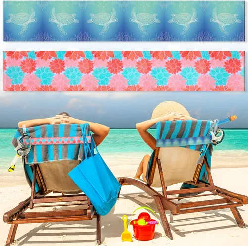 Vista 13 de Boao 4 paquetes de bandas de toalla para silla de playa, esenciales para piscina y crucero, elásticas y resistentes al viento, clips para toallas