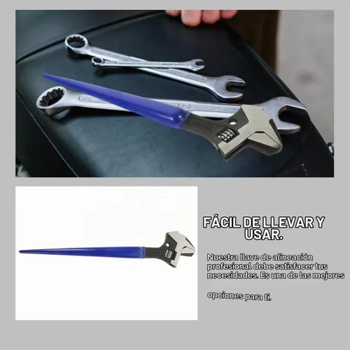 Vista 4 de Llave ajustable de 12 pulgadas con cola puntiaguda, herramienta de construcción de acero de aleación de alta resistencia para y tuberías, mango