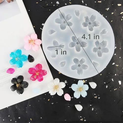 Vista 2 de 2 moldes de silicona con forma de flor de crisantemo y flores pequeñas para decoración de pasteles de azúcar, decoración de cupcakes, dulces