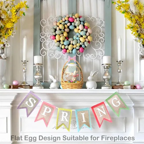 Vista 8 de Linterna de globo de nieve de Pascua, decoraciones de Pascua para el hogar con temporizador giratorio con purpurina, decoración de Pascua iluminada