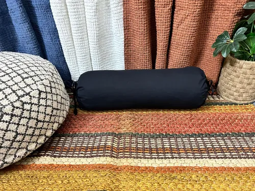 Vista 18 de Funda extraíble para almohada de algodón Saffron (Negro, 15 cm x 40 cm (6" x 16"))