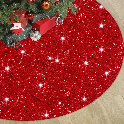 Vista 13 de FOTSHARER Falda negra para árbol de Navidad de 21 pulgadas, faldas de terciopelo para árbol de Navidad de mesa, falda de árbol de Navidad