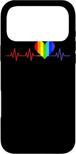 Vista 22 de Gay EKG Pulse Heartbeat Pride Flag y Queer LGBTQ Rainbow Case para iPhone 17