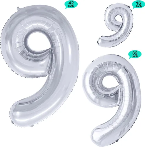 Vista 212 de GOER Globos Número 10 para Decoraciones de Fiesta de 10º Cumpleaños, Globos de Helio de Papel de Aluminio Jumbo de 42 Pulgadas para 10º Aniversario
