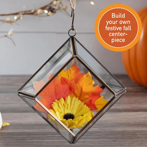 Vista 8 de D'Eco Glass - Mini exhibición de diamantes (5 x 5 x 3.5 pulgadas), terrario para macetas colgantes, decoración de primavera y Pascua, hogar y boda