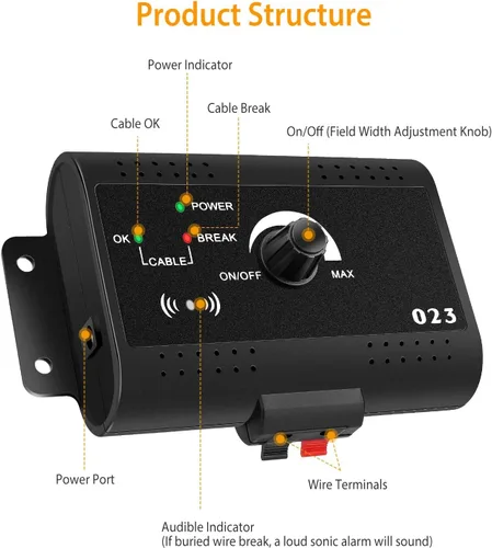 Vista 10 de Moclever Sistema inalámbrico de valla para perros, sistema eléctrico de contención de mascotas de 1.2 acres con collar de choque impermeable, cable