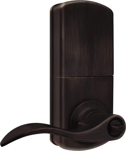 Vista 2 de MiLocks XKL-02OB - Cerradura de puerta con palanca digital con entrada sin llave a través del control remoto y código de teclado para puertas