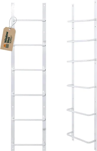 Vista 12 de Escalera de acero para ventanas de sótano (gris, 3 peldaños), escalera de salida atornillada resistente para el hogar, fácil de instalar, escaleras
