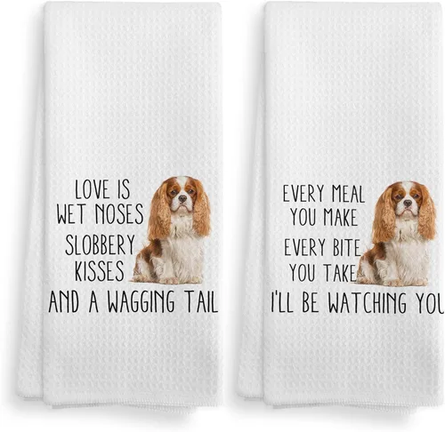 Vista 10 de Basset Hound Dog - Juego de 2 toallas de cocina y paños de cocina, decoración de perro, regalos de Basset Hound para mujeres, 16 x 24 pulgadas