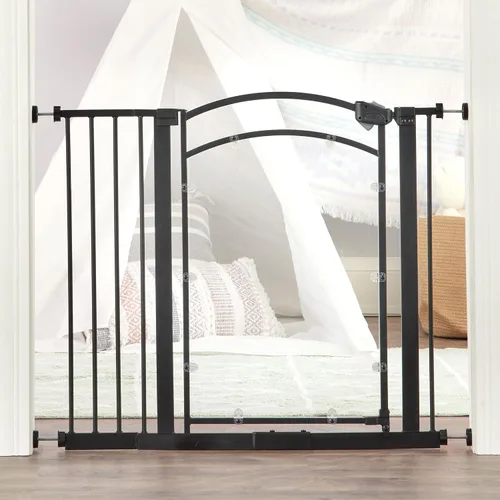 Vista 13 de Regalo Easy Step - Puerta para bebé, decoración arqueada extra alta, incluye kit de extensión de 4 pulgadas, kit de montaje a presión y 4 kit