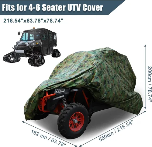 Vista 2 de X AUTOHAUX Cubierta impermeable UTV cubierta 4 ruedas protector de polvo de lluvia cubierta completa 4-6 plazas para Polaris RZR XP para Ranger Crew