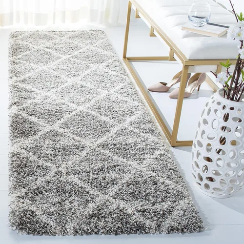 Vista 67 de SAFAVIEH Hudson Shag Collection - Alfombra decorativa de 2 x 3 pies, color beige y marfil, diseño moderno de enrejado, no desprende pelusa
