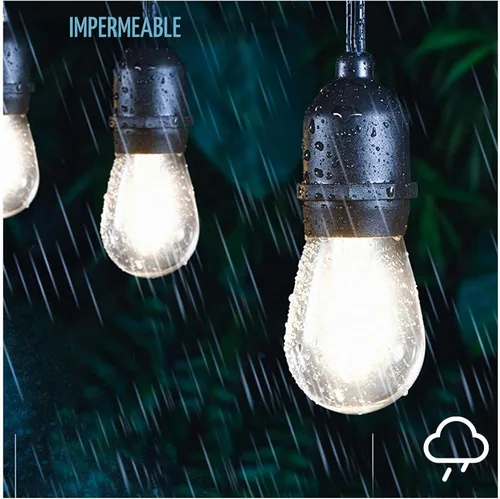 Vista 4 de Visther 5000K S14 Outdoor String Light Replacement Bulbs for Patio, 24-Pack 5000K Blanco luz día