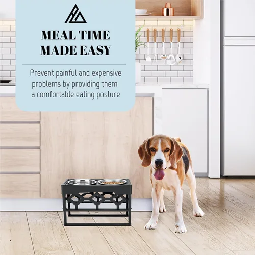 Vista 9 de AVERYDAY Cuencos pequeños elevados para perros, 4 alturas ajustables con 2 cuencos de acero inoxidable para alimentos y agua, estación de Soporte