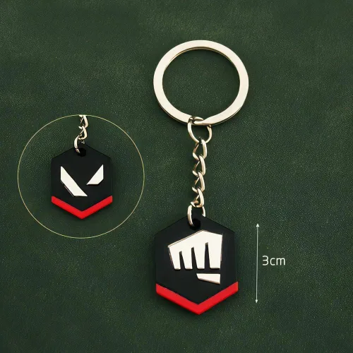 Vista 3 de LONGHE Juego Valorant Vandal Riot Fists Sign Llavero Modelo Juguetes Regalo Escritorio Decoración Mochila Colgante Regalo, Gris